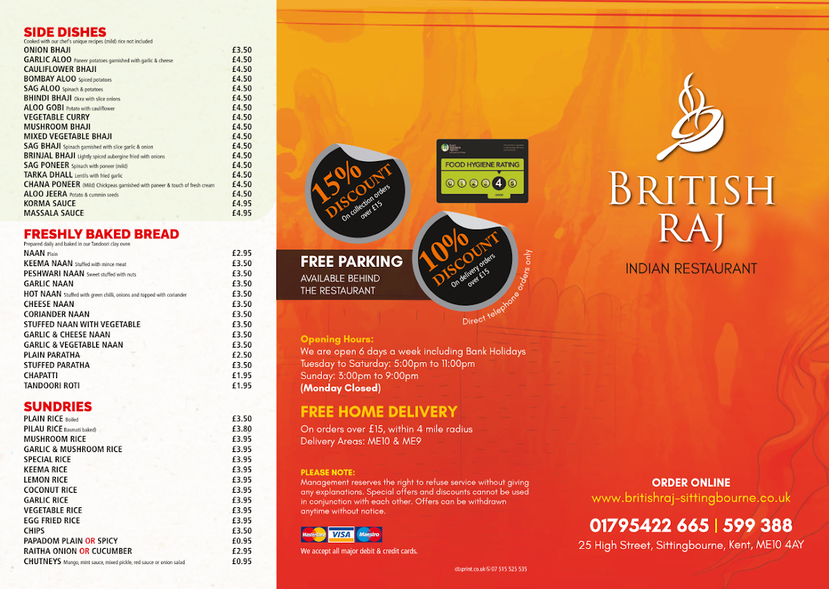 Menu British Raj Sittingbourne-2